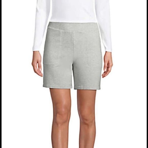 Land’s End Serious Sweats Shorts with pockets Heather Grey or Black Various - Picture 3 of 11